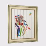 Chinese Zodiac Framed Art Twelve Animals Monkey Home Decor Ribbon Painting