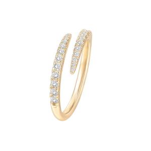 Wholesale 14K Gold Plated Cubic Zirconia Open Twist Eternity Band Ring ECO Friendly from china suppliers