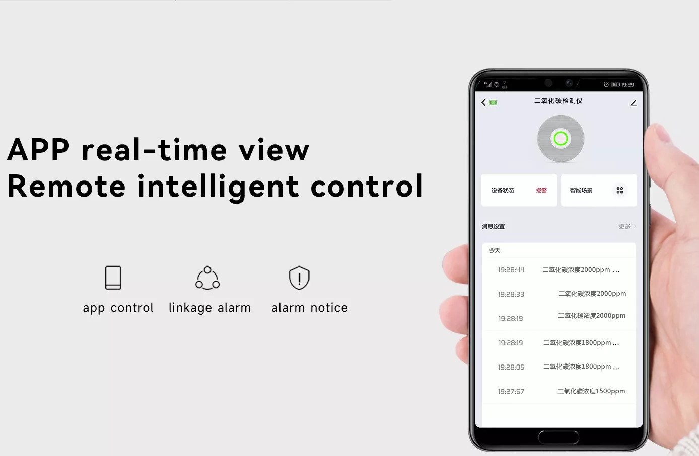 Glomarket Tuya Zigbee High Sensitivity Digital DisplayWireless Carbon Dioxide Detector For Outdoor Indoor