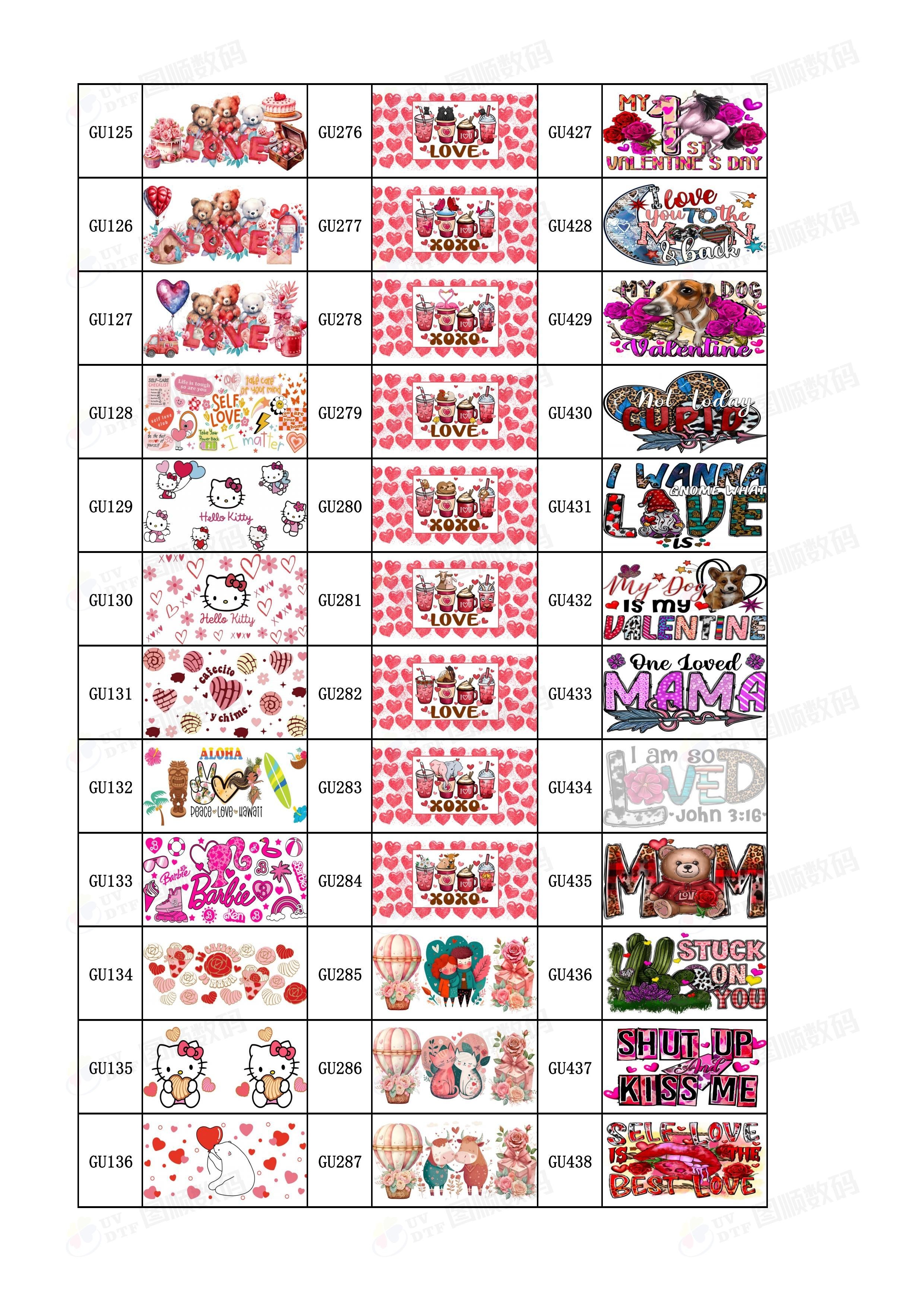 Removable Adhesive 0.1mm Decal UV DTF Tumbler Wraps Waterproof