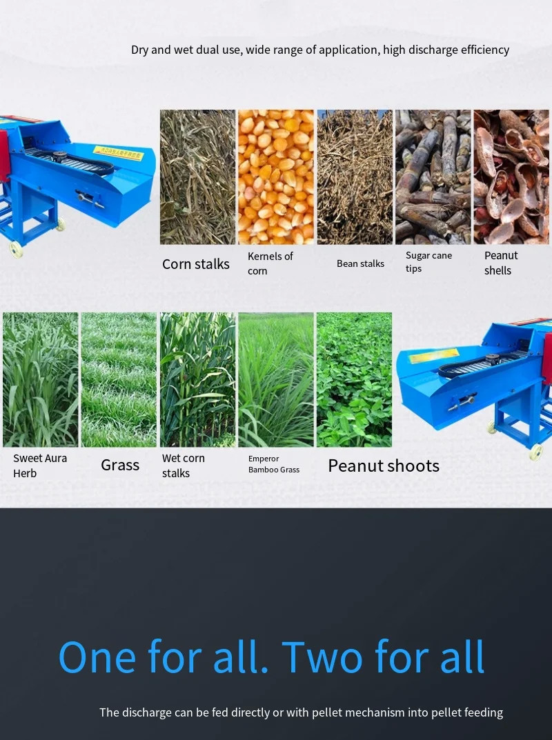 Grain Chaff Straw Corn Grass Silage Animal Poultry livestock Feed Raw Material Crusher
