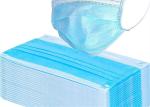 Non Irritating 3 Ply Disposable Face Mask , Hypoallergenic Disposable Blue Mask