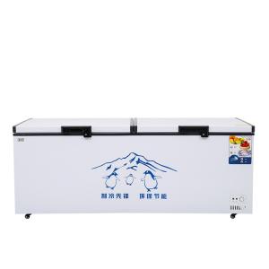 Wholesale supermarket island display freezer, top open showcase deep freezer with sliding curved glass door chest freezer from china suppliers