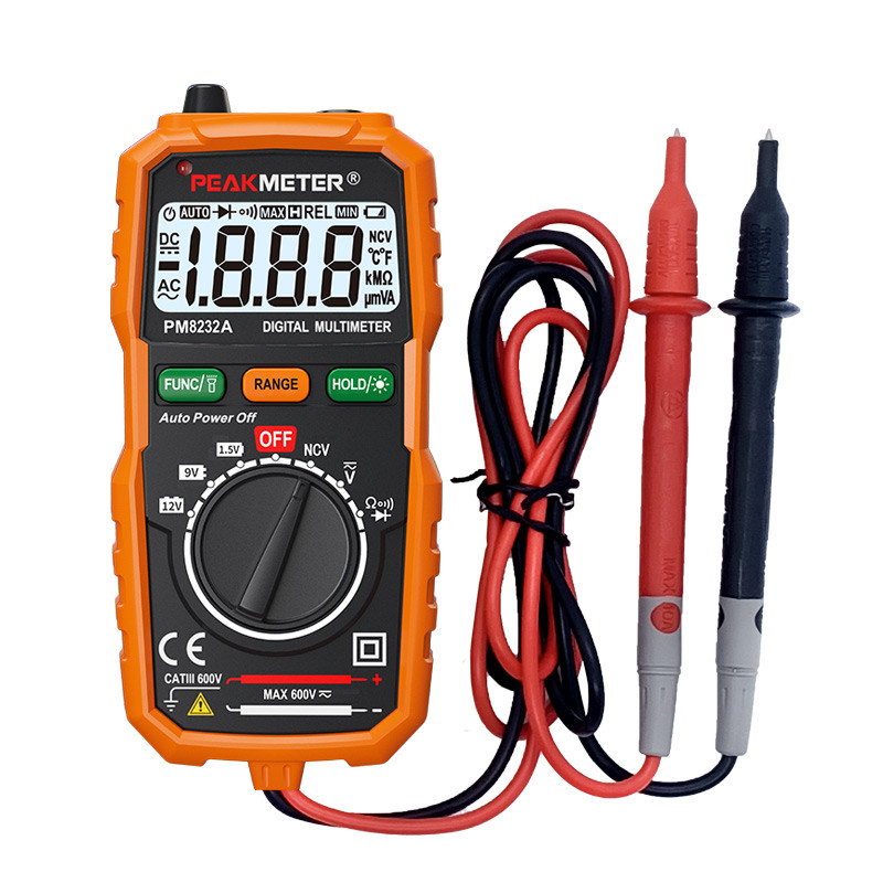 Portable Auto Range Digital Multimeter with NCV Detection Battery Measurement AC DC Voltmeter