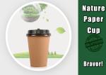 Double Wall Insulated Kraft Paper Cups Disposable For Coffee / Hot Drinks