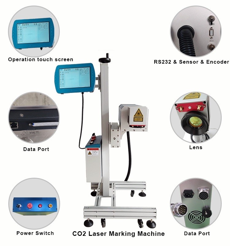 40W Films Materials CO2 Laser Expiry Date Coder With High Printing Speed