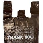 HDPE Material Plastic Bag , Thank You T-Shirt Carry out Bags Black 18 Microns –