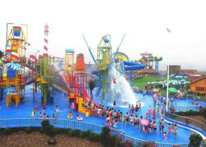 Wholesale Colorful Outdoor Aqua Playground , Fiberglass 29x27m Kids Water Slide from china suppliers
