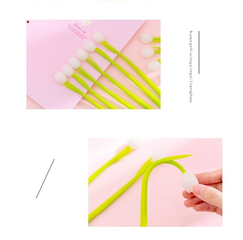 Flower Design Tulip Color Changing Neutral Pen 0.38mm Office School Gift Pen