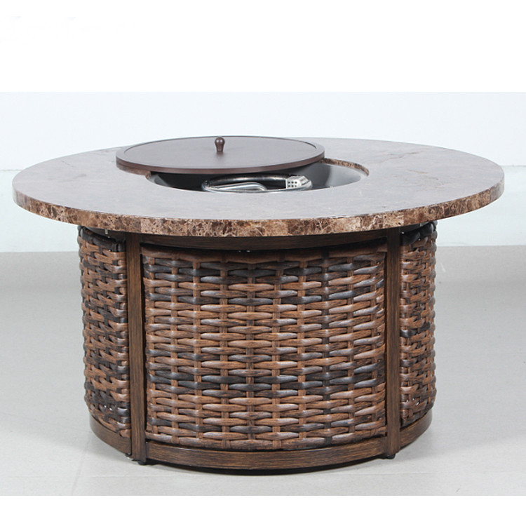 Garden 42'' Round Granite Propane Gas Fire Pit Burner For All - Season
