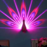 Novelty gifts product Peacock projection lamp, attractive peacock lamp wall