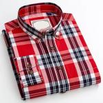 100% Cotton Plaid Shirt Long Sleeve Shirt Casual Formal Shirts Office Custom