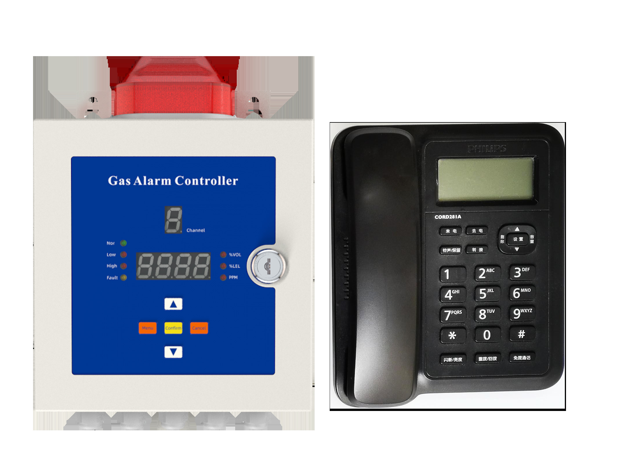 Wall Mounted 1-4 Channels Gas Alarm Controller Support 4-20mA Signal Acquisition