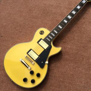 Wholesale Custom LP electric guitar, Ebony fingerboard egg yellow gold hardware electric guitar, Free shipping from china suppliers
