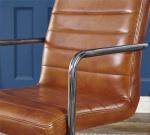 Vintage Real Leather Dining Room Chairs Light Brown Color Seater Long Service