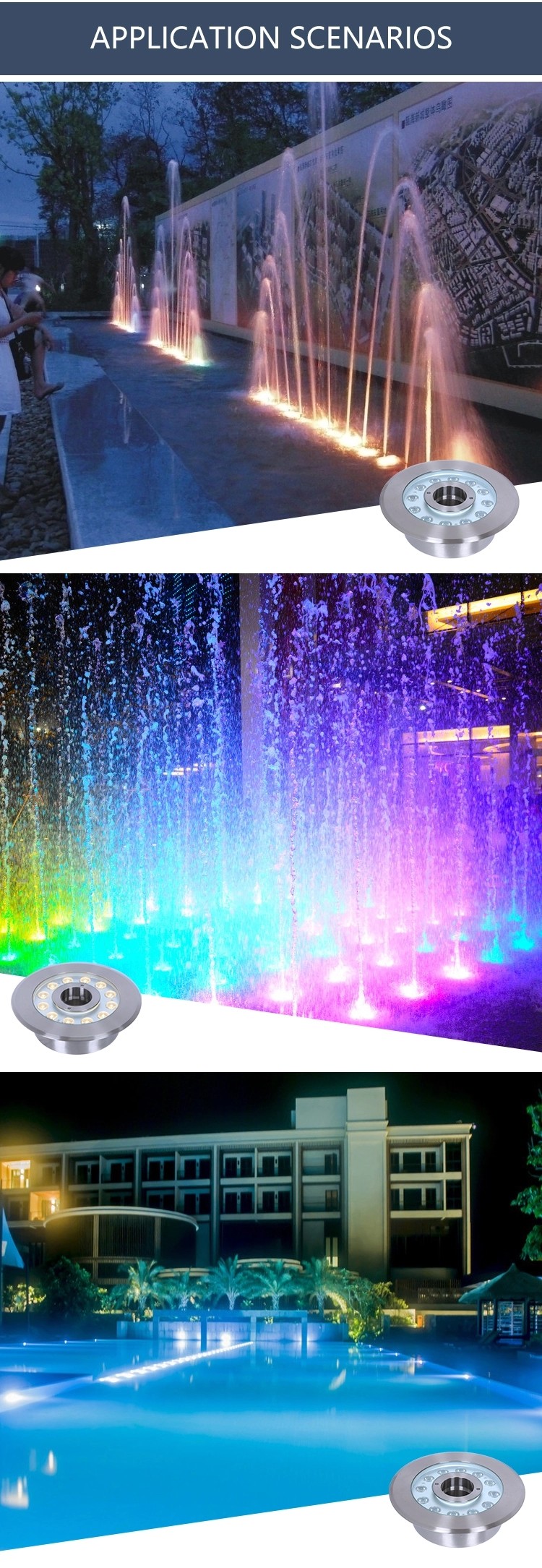 Stainless Steel Case Waterproof Boat Lights 15W 3000k - 6000k CCT 1 Year Warranty