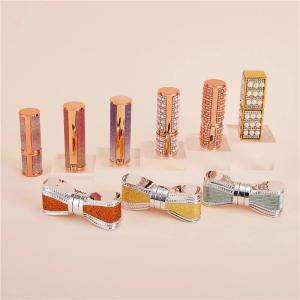Wholesale Bow tie shape golden diamond Empty Lipstick Tube pearl frosted gradient color from china suppliers