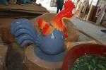 event party sculpture rooster mascot statue strong fiberglass rooster in garden/