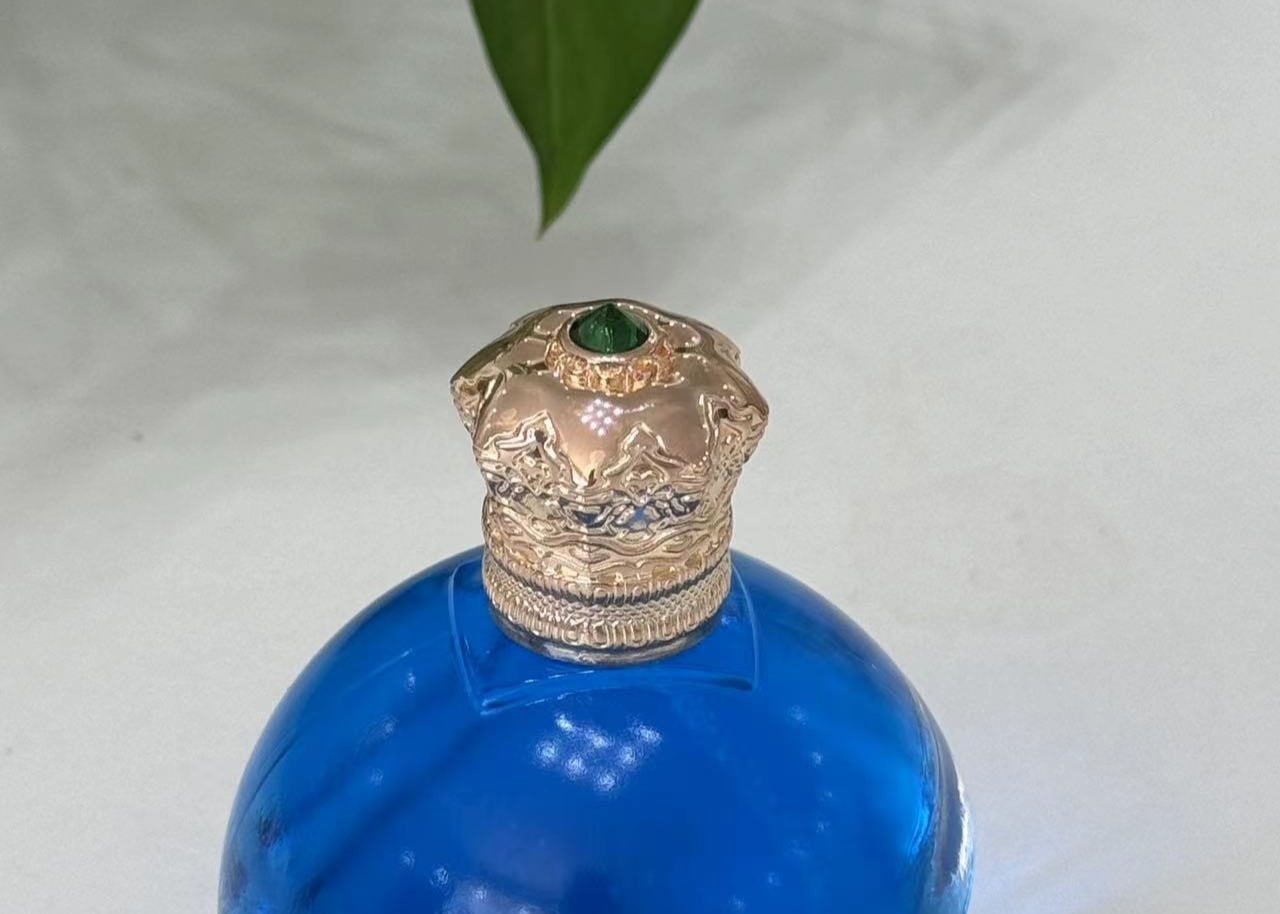 Zinc Alloy Green Diamond Zamak Perfume Caps Perfume Lid With Customized Logo