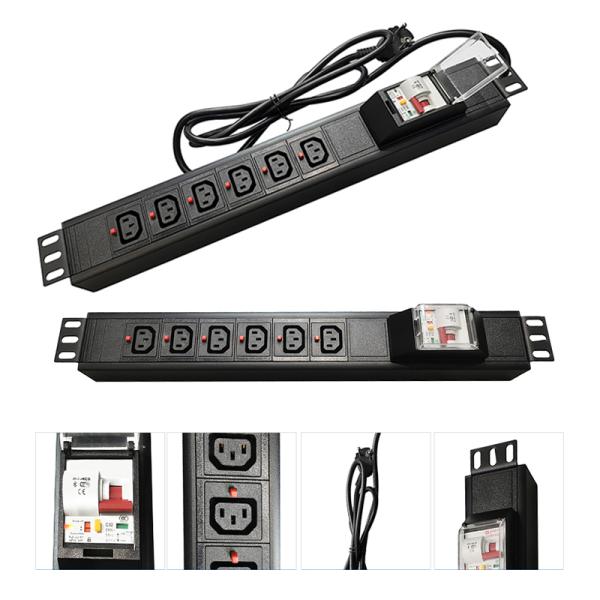 Black 48-bit Output Power Distribution Unit with Aluminum Shell for IDC Engine Room and Data Centers