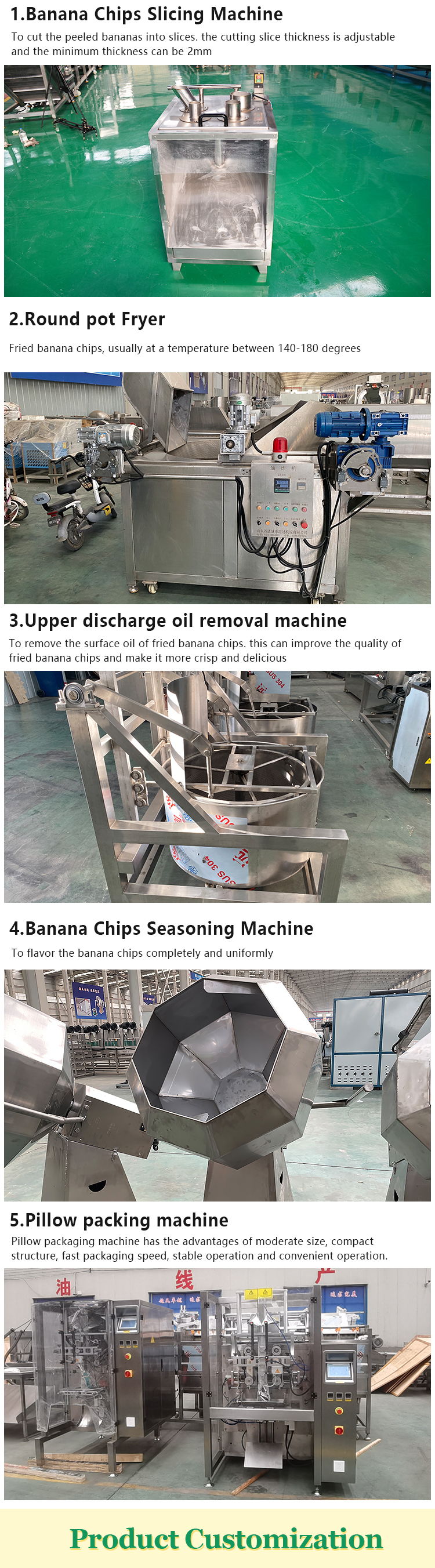 100-2000Kg/Hour Capacity Joyshine Banana Chip Making Machine For Snack Food Industry