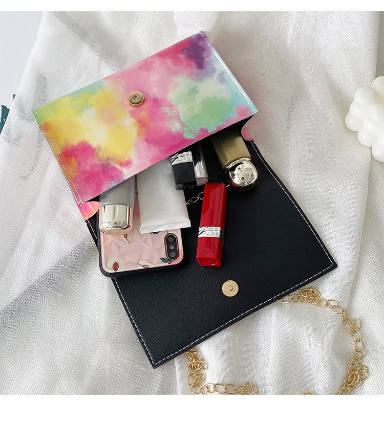 Women's Colorful Style Small Square Bag with Colorful Chains and Tassel Decoration