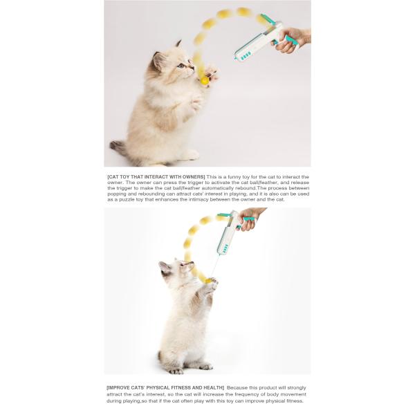 2021 New Products Custom Interactive Cat Toy Self-bouncing Feather Cat Tease Pet Toy