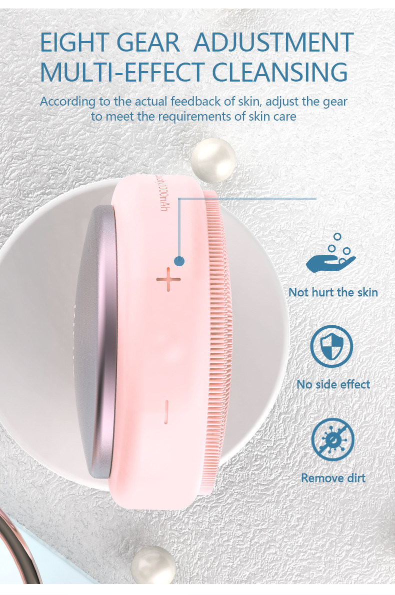 Promote Absorption 8 Modes 2W Silicone Face Cleansing Brush