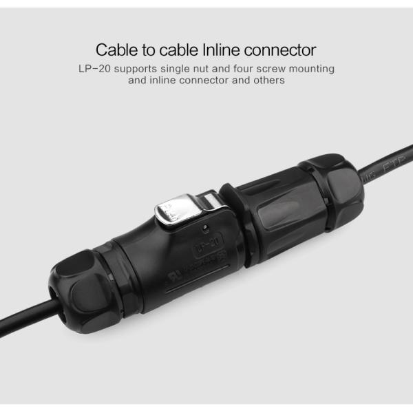 Cnlinko 500V 20A IP68 Connector Waterproof 4 Pin with Solder Connection Wire Waterproof Plug Connector