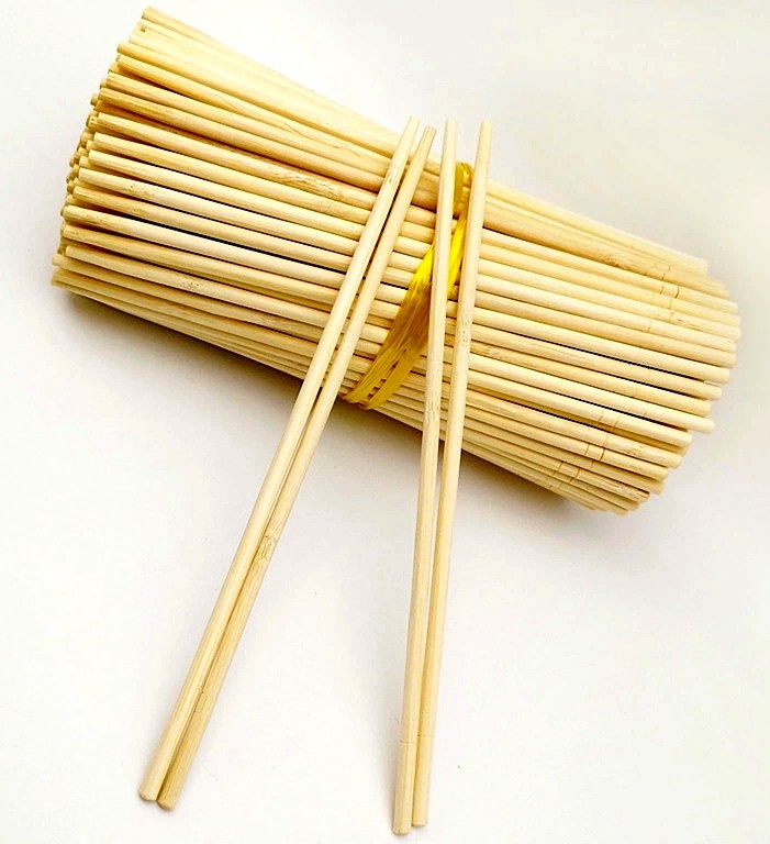 23cm Customized Round Bamboo Chopsticks Disposable With OPP Wrapper