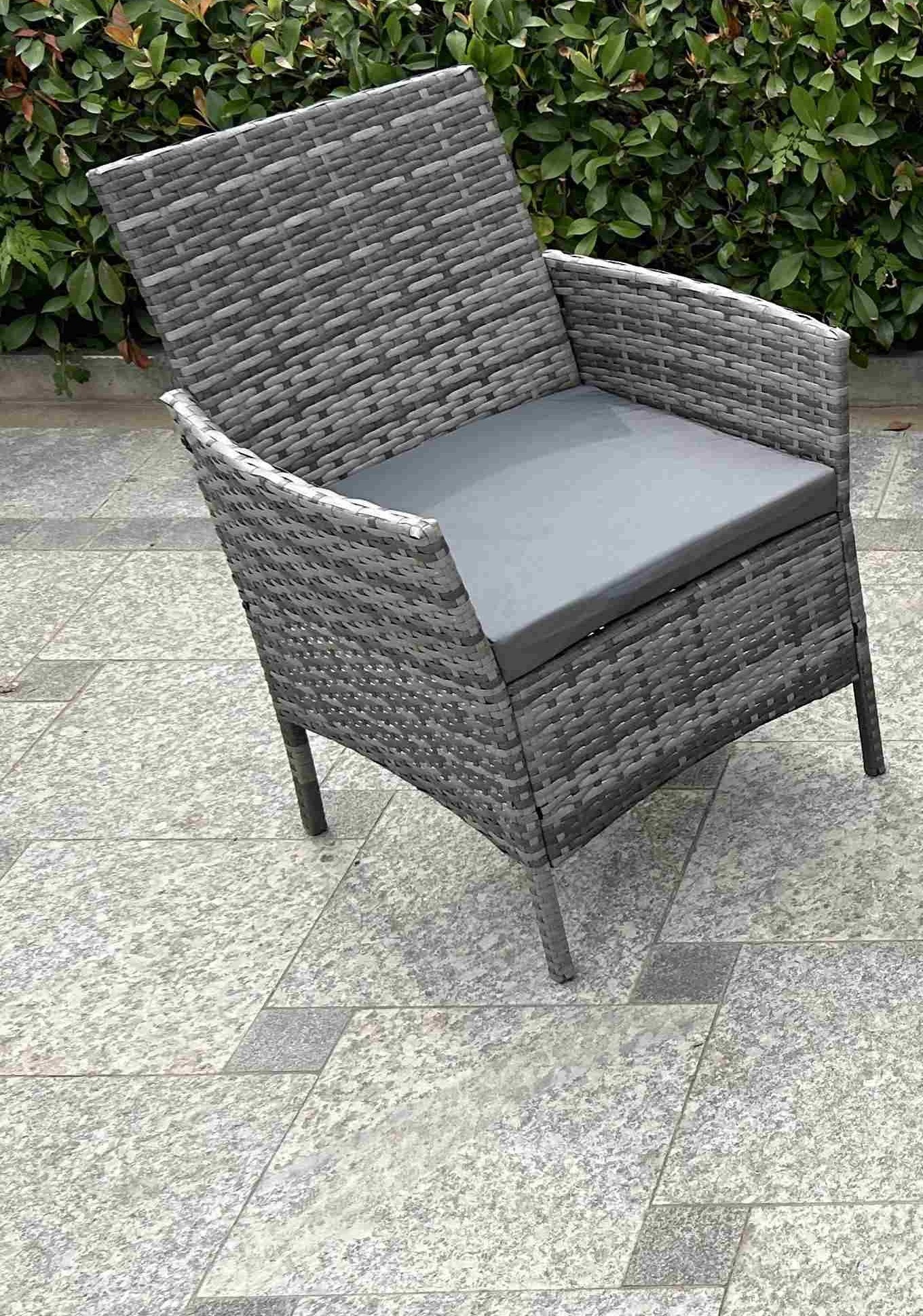 Best 4 PCS Rattan Patio Furniture Set Cushioned Sofa Chair Coffee Table Popular Wicker Look Hotel Outdoor Furniture