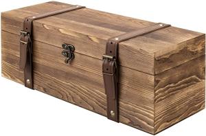 Wholesale Vintage Brown Wood Single Bottle Gift Wooden Wine Box With Leatherette Straps from china suppliers