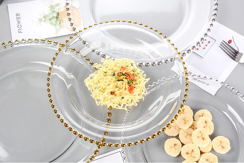Gold Decorated Glass Charger Plates