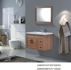 Wholesale 81cm Wide PVC Bathroom Cabinet with Mirror Wall Mounted Installation from china suppliers
