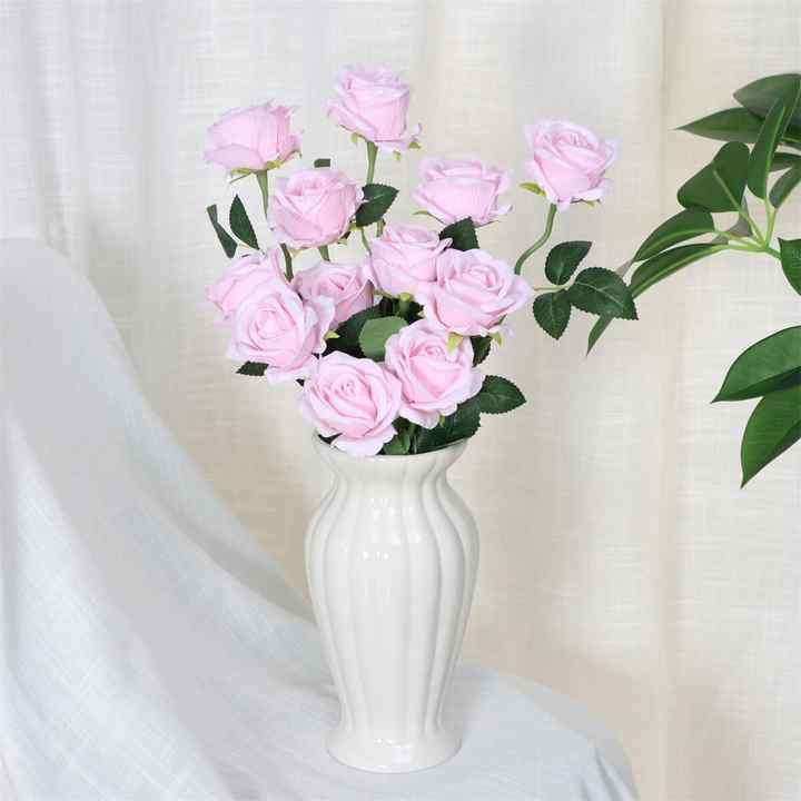 Realistic Single Stem Artificial Flower Rose for Wedding Party Home Centerpiece Hotel Office Decor