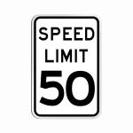 Thickened Aluminum Speed Sign Safety Board Round Traffic Road Warning Sign