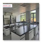 Professional Size White Chemistry Lboaratory Furniture lab wall benches with