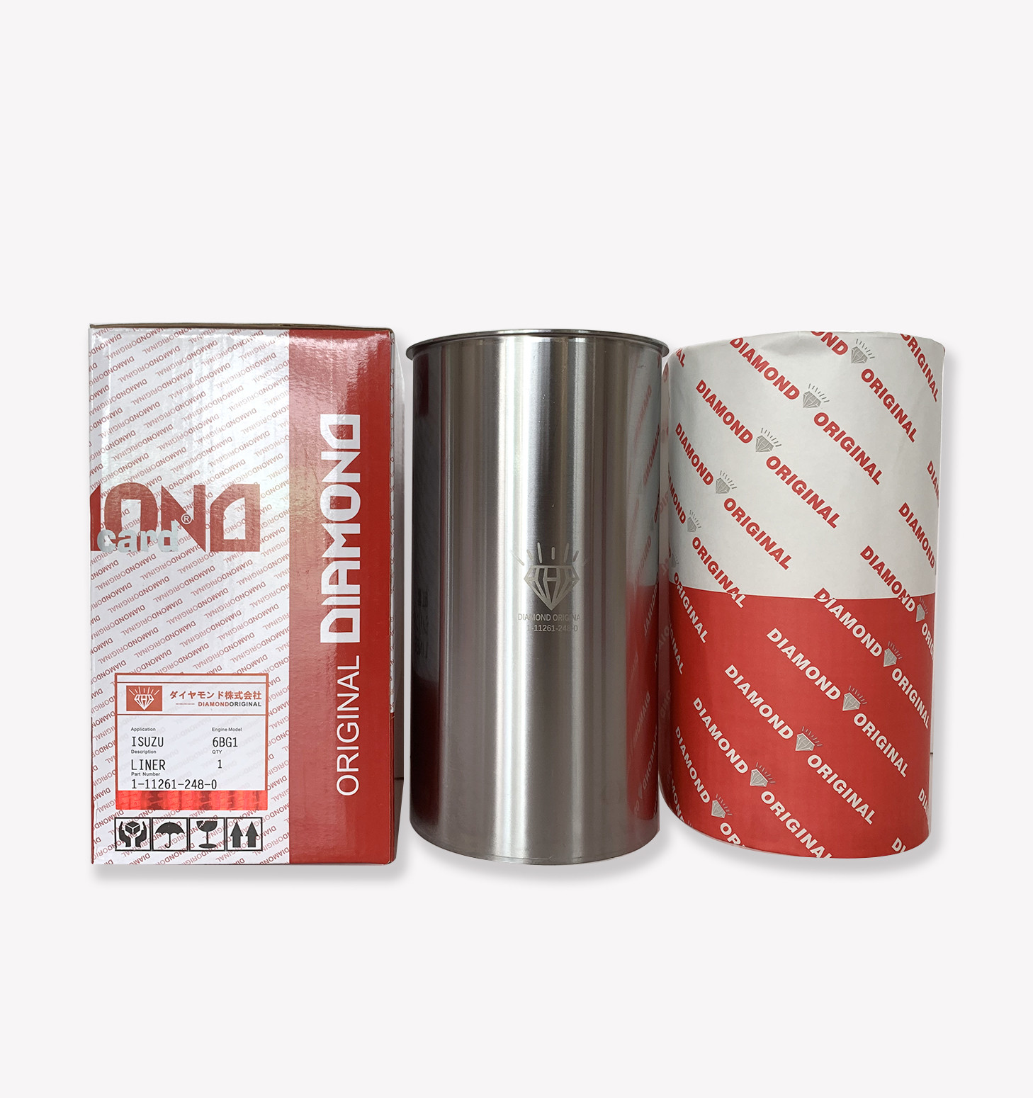 1-11261-248-0 Silver ISUZU Engine Parts Engine Cylinder Liner For 6BG1-4 EX200-6 SH200A3