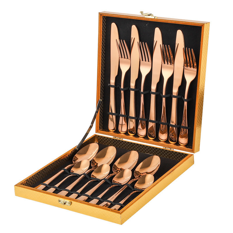 Eco Friendly Stainless Steel 16pcs 24pcs Cutlery Set With Custom Logo