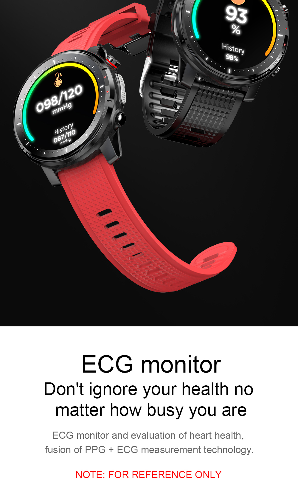 Android Smart Watch Music Control Round Sports IP68 Waterproof