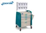 ABS Emergency Treatment Trolley Medical Crash Cart With Oxygen Cylinder Holder