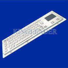 Brushed Stainless Steel Panel Mount Keyboard With Trackball And 64 Keys