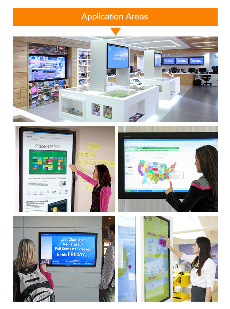 Indoor Lcd Wall Mounted Advertising Display 55 Inch Hight Resolution Wifi MP4