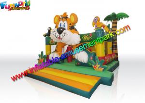 China Customised Kids Lovely Commercial Bouncy Castles Tiger Shaped 6.2 X 5.3 X 3.7 on sale