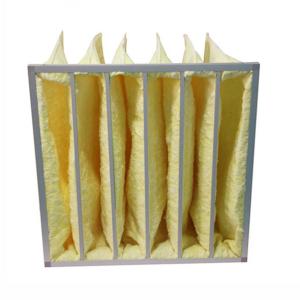 Wholesale yellow Water Resistant MERV14 Pocket Air Filters For HVAC Systems from china suppliers
