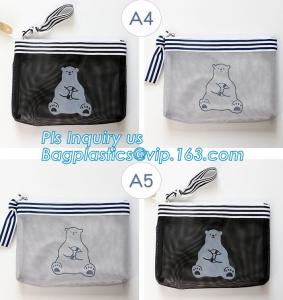 Wholesale PVC Mesh File Bag With Closure Zipper File Folder Bag, Promotional hot PVC Plastic File Document Bag with Zipper lock me from china suppliers