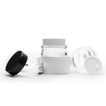 Black White Round Face Cream Jar Clear Glass Cream Jar Cosmetic Packaging 50g