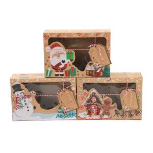 Wholesale 250g Kraft Paper Christmas PVC Open Window Gift Candy Box 22*15*7cm from china suppliers