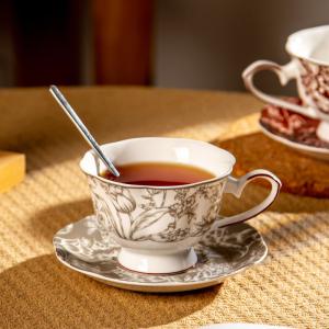 Wholesale Luxury Party Elegant Red Porcelain Ceramic Coffee Cup With Saucer 6.7oz from china suppliers