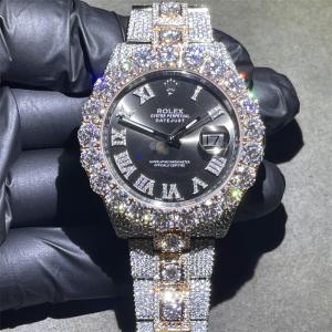 Wholesale Hip Hop Rolex Moissanite Watch G Shock Luxury Bust Down Diamond Watch from china suppliers
